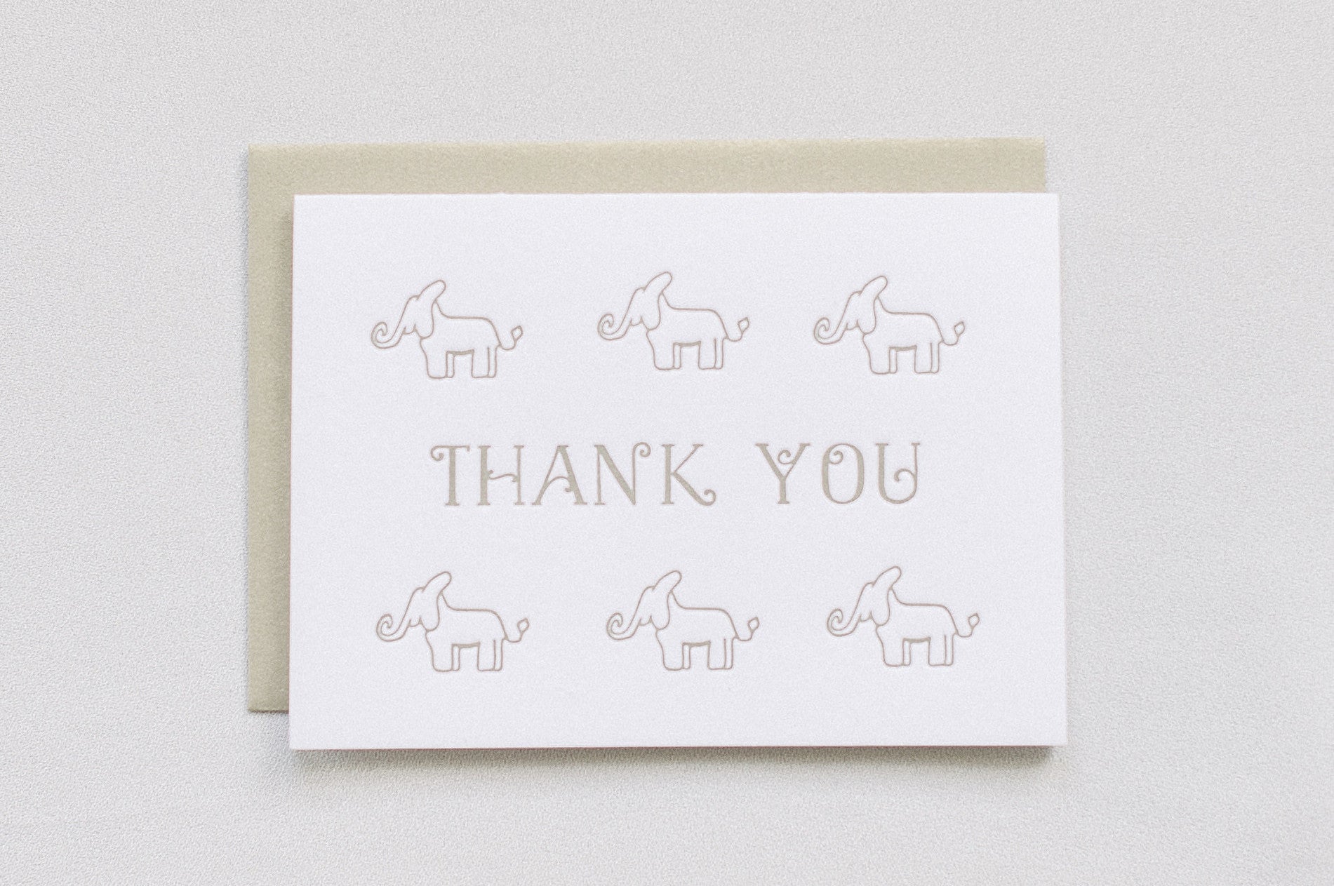 Letterpress Elephant Thank You