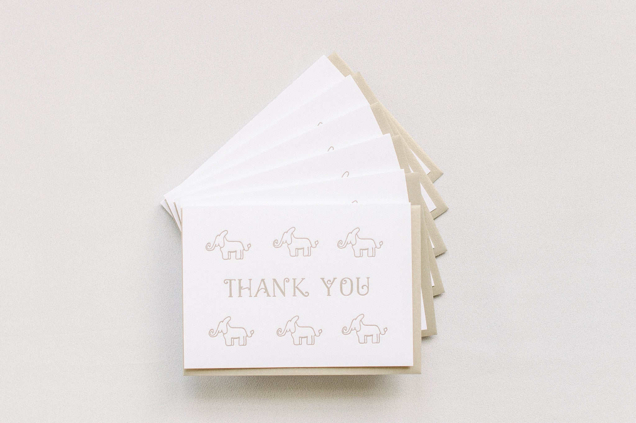 Letterpress Elephant Thank You - Boxed Set of Six