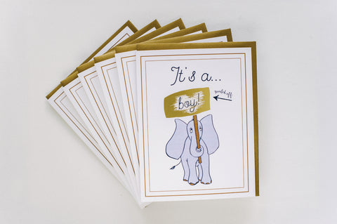 It's A Boy Elephant (Scratch Off) - Boxed Set of Eight