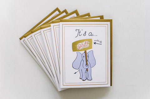 It's A Girl Elephant (Scratch Off) - Boxed Set of Eight